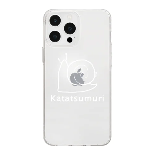 Katatsumuri (カタツムリ) 白デザイン Soft Clear Smartphone Case