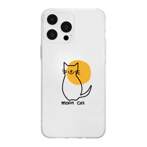 moon cat Soft Clear Smartphone Case