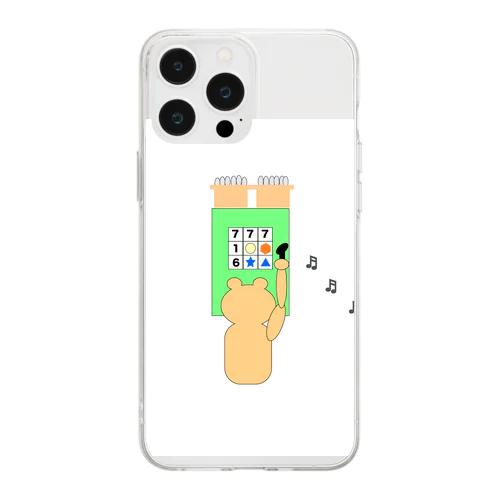 パチンコするネコ Soft Clear Smartphone Case