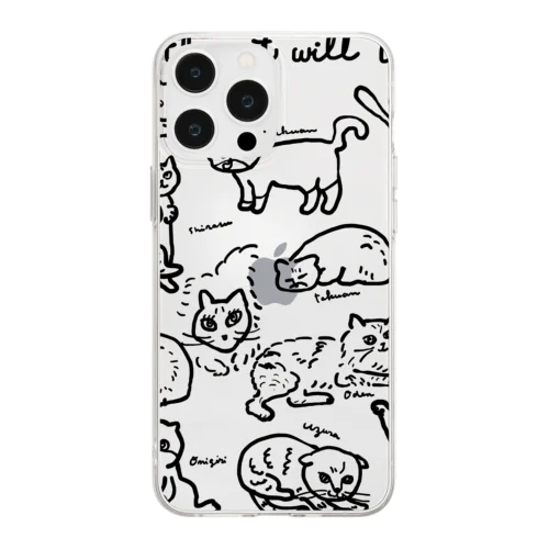 cat cat cat !! Soft Clear Smartphone Case