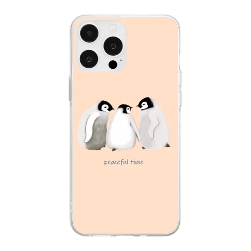 皇帝ペンギンのヒナ２（ピンク） Soft Clear Smartphone Case