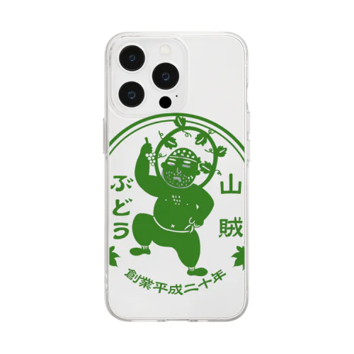 山賊ぶどうロゴグリーン Soft Clear Smartphone Case