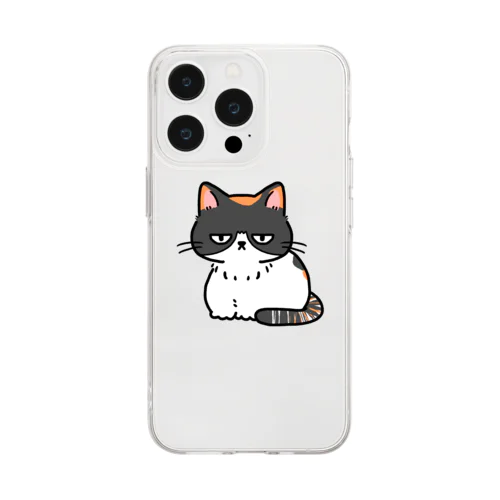 みけちゃん「寝起きぶすっとちゃん。」😾💓 Soft Clear Smartphone Case