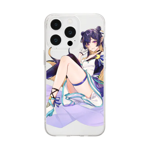 美脚ナル満月 Soft Clear Smartphone Case