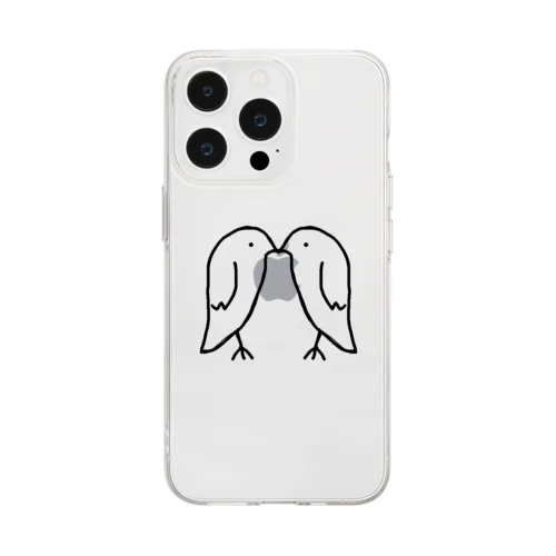 相思相愛な鳥さん Soft Clear Smartphone Case