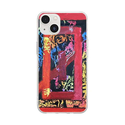 gashadokuro RED（tokumiシリーズ） Soft Clear Smartphone Case