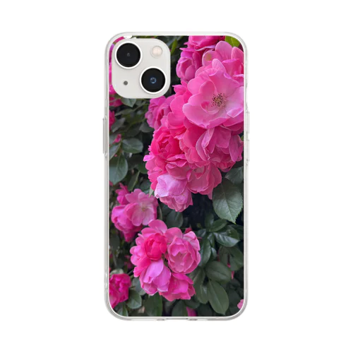 薔薇の壁 Soft Clear Smartphone Case