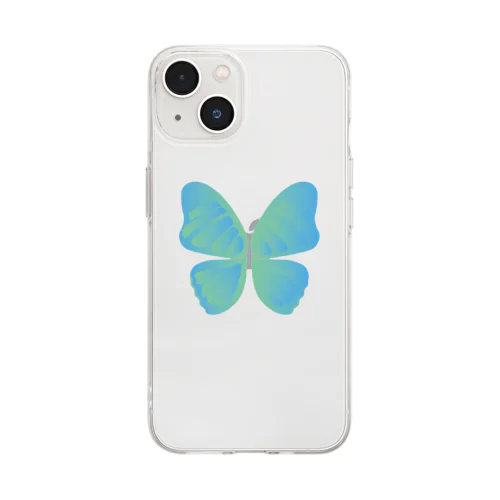 BUTTERFLY(BLUE×GREEN) ソフトクリアスマホケース