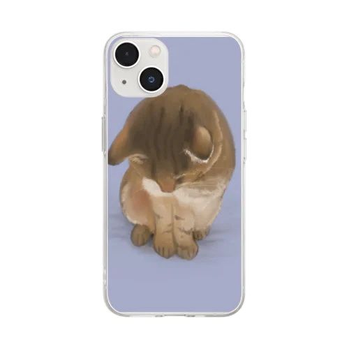 叱られる猫 Soft Clear Smartphone Case