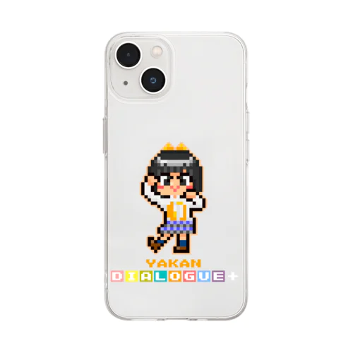 ドットDIALOGUE＋ やかん推しソフトクリアスマホケース Soft Clear Smartphone Case