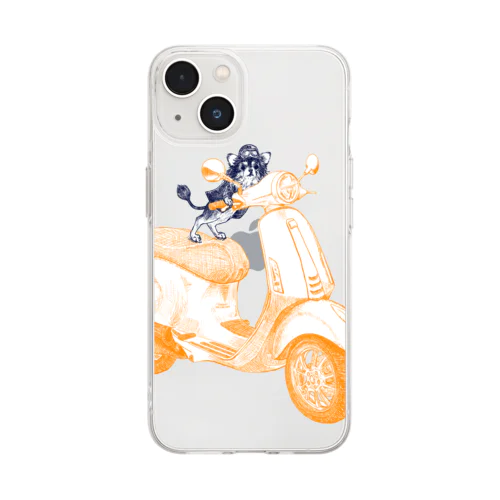 チワワのすっちゃんバイクに乗る Soft Clear Smartphone Case