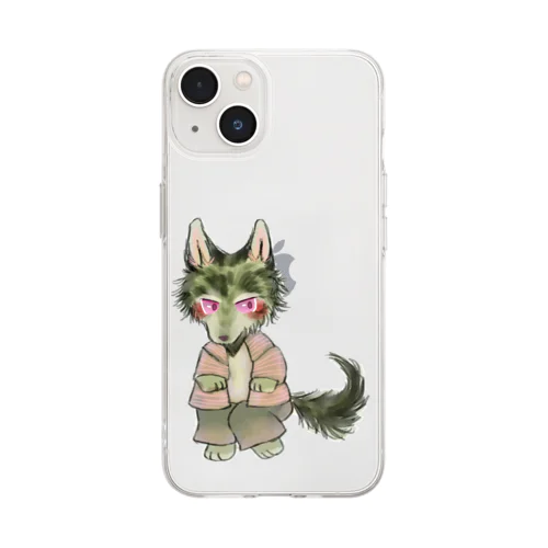 オオカミのウルフル Soft Clear Smartphone Case