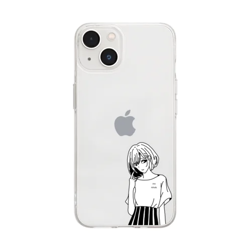 煽り女子 Soft Clear Smartphone Case