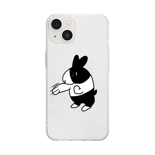 ボクサーうさぎ Soft Clear Smartphone Case