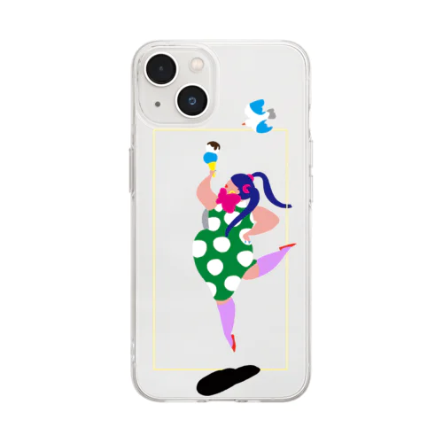 水玉の女01 Soft Clear Smartphone Case