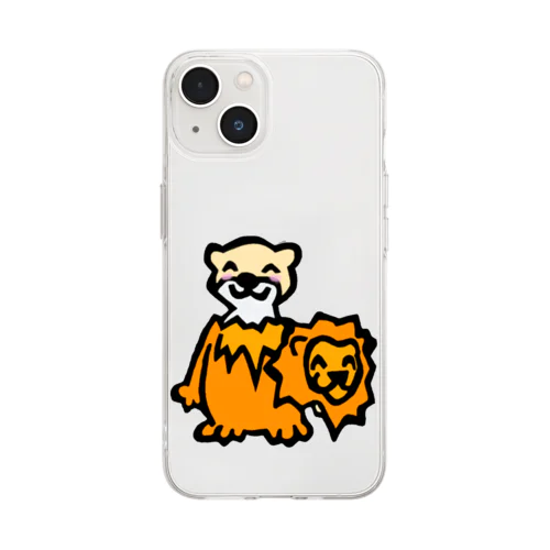 ライオン着ぐるみカワウソ Soft Clear Smartphone Case