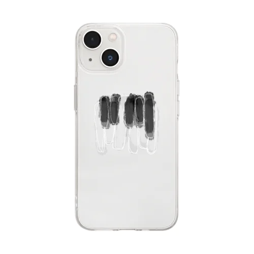 🎹 ピアノ 鍵盤　(ワンポイントシンプルver.) Soft Clear Smartphone Case