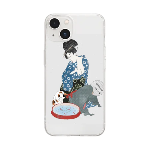 猫と金魚 Soft Clear Smartphone Case