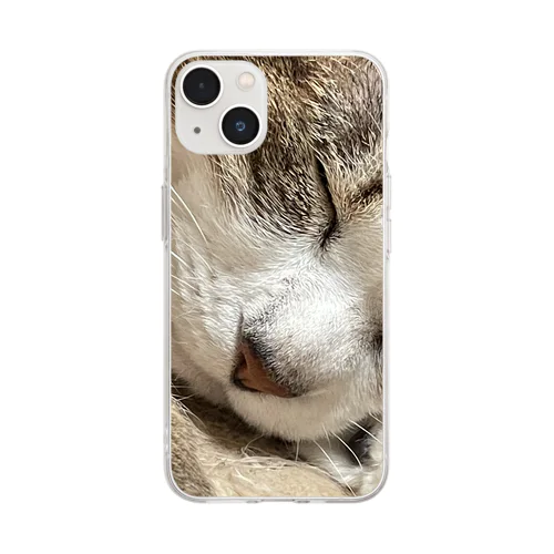 猫(キジシロ) Soft Clear Smartphone Case