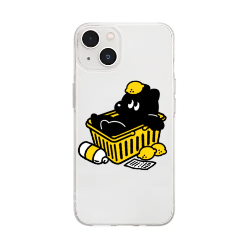 クマとカゴとレモン Soft Clear Smartphone Case