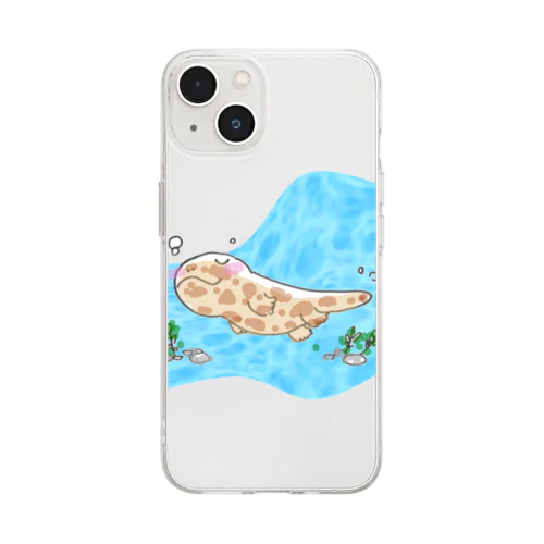 オオサンショウウオのはんざきくん Soft Clear Smartphone Case