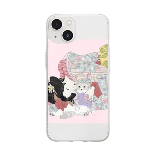 うざがらみ #ねこのきもち Soft Clear Smartphone Case