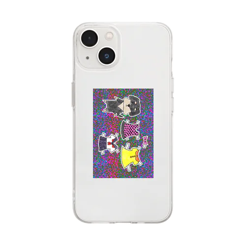 着せ替えチワックス（犬）縦バージョン Soft Clear Smartphone Case