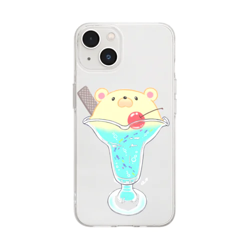 しろくまクリームソーダ Soft Clear Smartphone Case