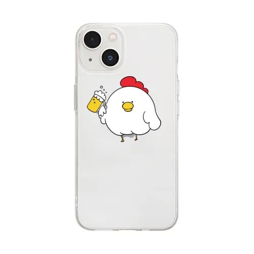 トリ（ビールで乾杯！） Soft Clear Smartphone Case