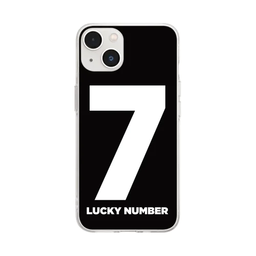 7_LUCKY NUMBER-Black ソフトクリアスマホケース