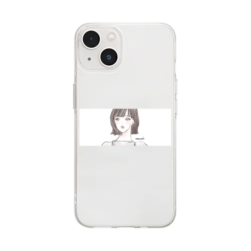 アンニュイ女子 Soft Clear Smartphone Case