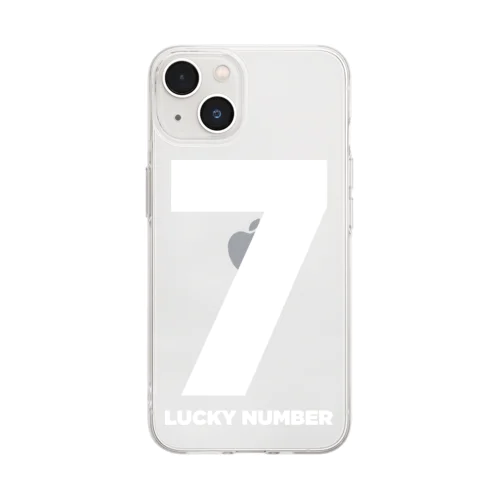 7_LUCKY NUMBER_White ソフトクリアスマホケース