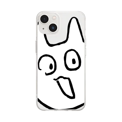 bikkuri cat Soft Clear Smartphone Case