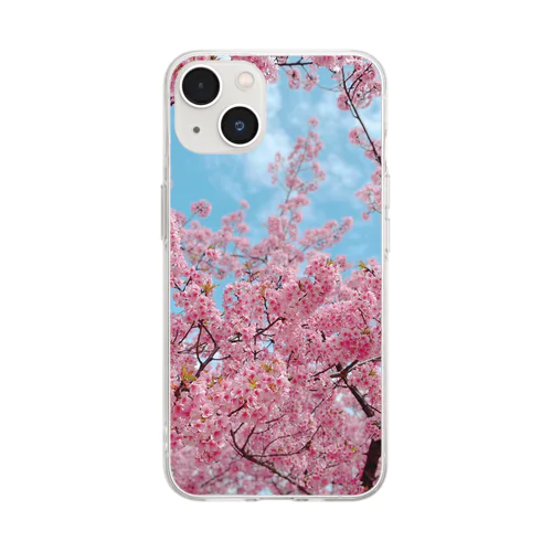 スマホケース(桜) Soft Clear Smartphone Case