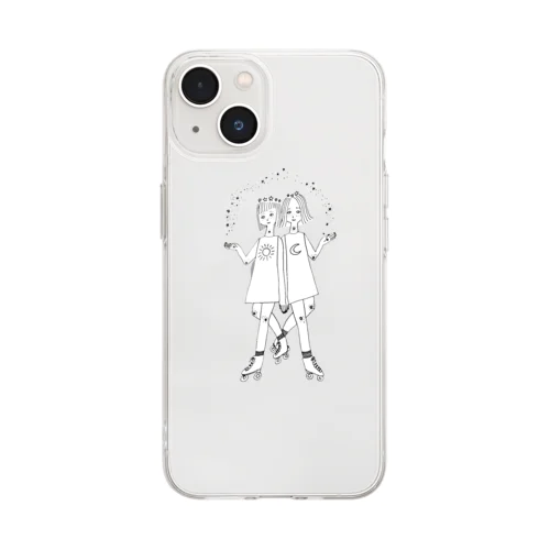 双子座のふたご Soft Clear Smartphone Case