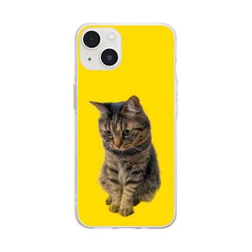 もじもじ猫きっと Soft Clear Smartphone Case