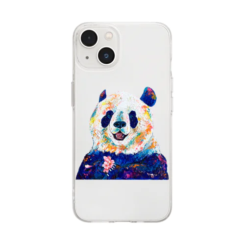 君には笑っていて欲しいから(パンダ) Soft Clear Smartphone Case