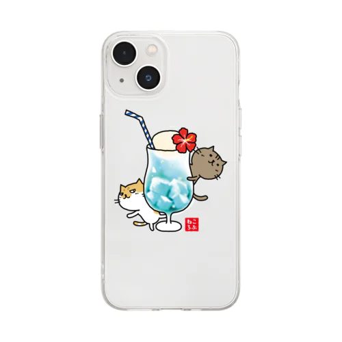 ねころぶ【ブルーハワイ】 Soft Clear Smartphone Case