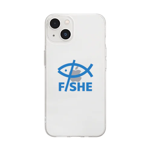 $FISHE Print Blue ソフトクリアスマホケース