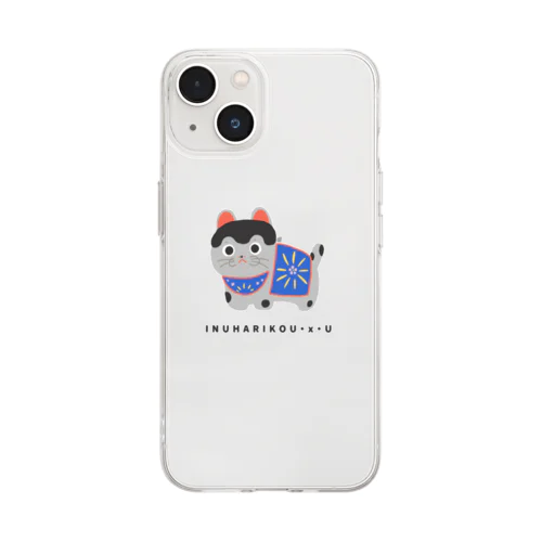 犬張子(文字入り) Soft Clear Smartphone Case