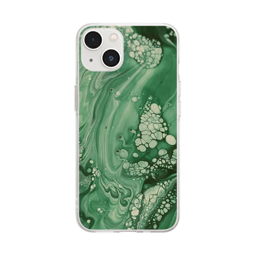 Green bubble Soft Clear Smartphone Case
