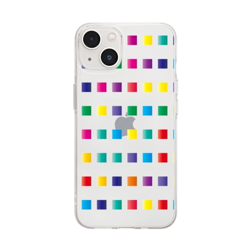 アートなカラーチャート Soft Clear Smartphone Case