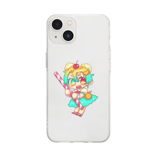 カラメリーちゃん ソーダフロートver. Soft Clear Smartphone Case