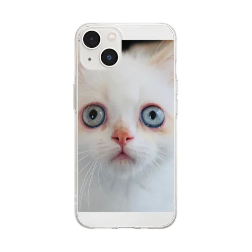 まんまるブルーアイのテオくん Soft Clear Smartphone Case