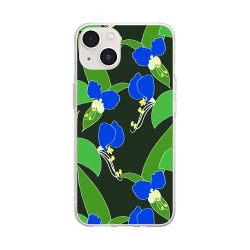 つゆくさ深緑 Soft Clear Smartphone Case