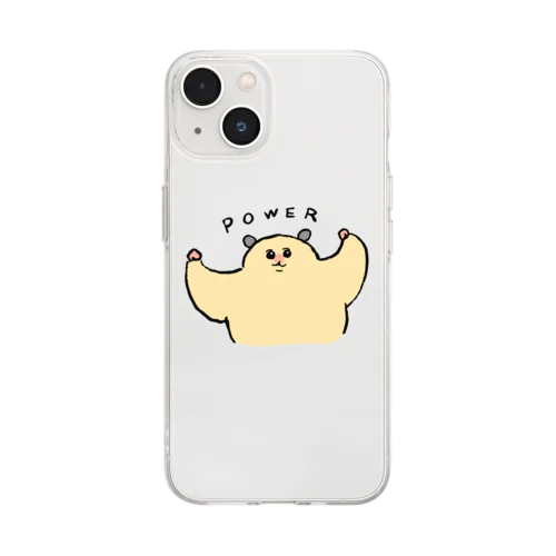 ムキムキのハムちゃん（パワー） Soft Clear Smartphone Case