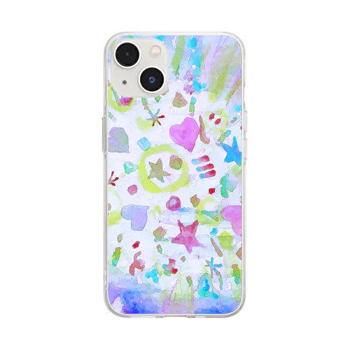 ⭐︎♡ (ホワイトブルー) Soft Clear Smartphone Case