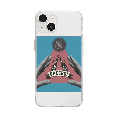 cheers (青) Soft Clear Smartphone Case