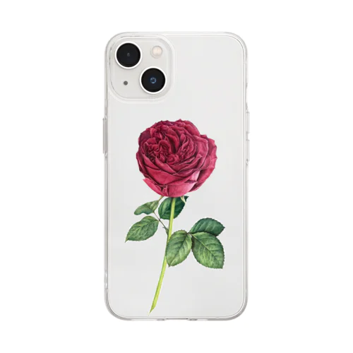 凛とした薔薇 Soft Clear Smartphone Case