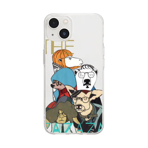 野生のメガネ男子。 Soft Clear Smartphone Case